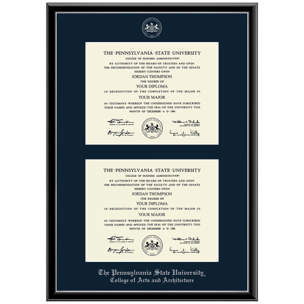 #102 College of Arts and Architecture double diploma frame Onexa Silver (Black)